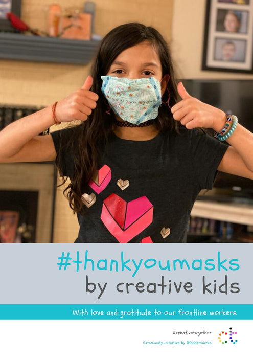 Step 1: draw or make your thank you mask, step 2 share your #thankyoumask
